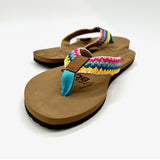 Rainbow Striped Boho Flip Flop