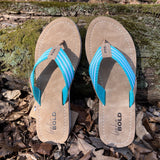 Teal White Striped Boho Flip Flop