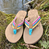 Rainbow Striped Boho Flip Flop
