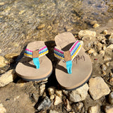 Rainbow Striped Boho Flip Flop