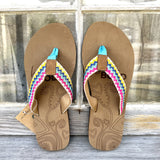 Rainbow Striped Boho Flip Flop
