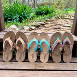 Orange Beige Striped Boho Flip Flop