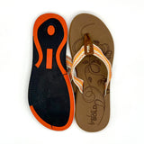 Orange Beige Striped Boho Flip Flop