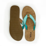 Teal White Striped Boho Flip Flop